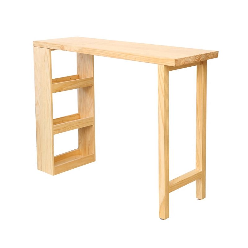 Rectangular Pub Table Set Solid Wood 1/2/3 Pieces Table and Stools