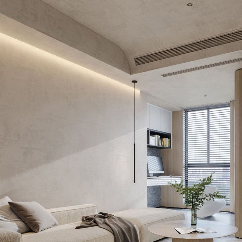 Metal Linear Hanging Lights Modern Style 1-Light Hanging Mount Fixture pour salle à manger