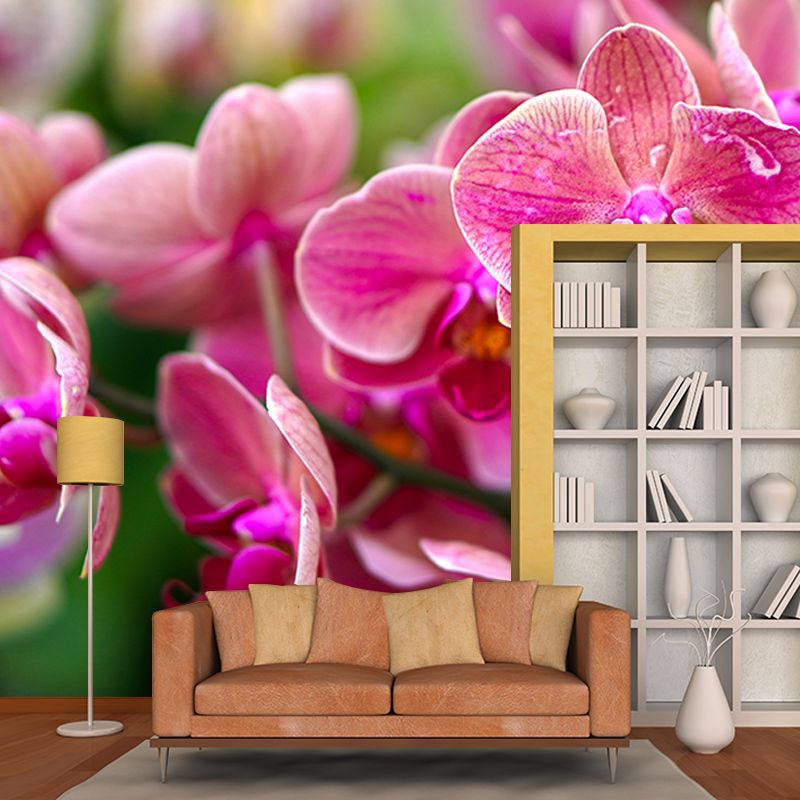 Orchid Flower Wall Covering for Living Room Waterproofing Mural Wallpaper Decorative