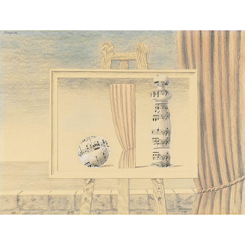 Abstract Music Note Wall Murals Surrealism Non-Woven Fabric Wall Decor in Light Brown