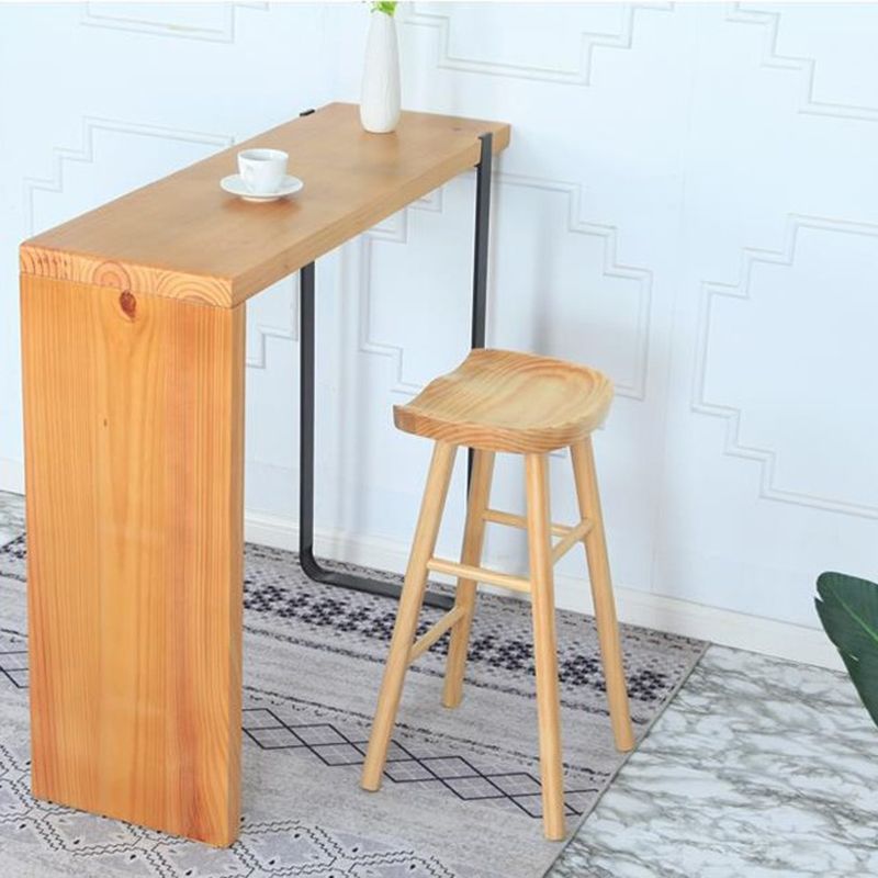 Contemporary Wood Stool Backrest Counter Stool for Restaurant
