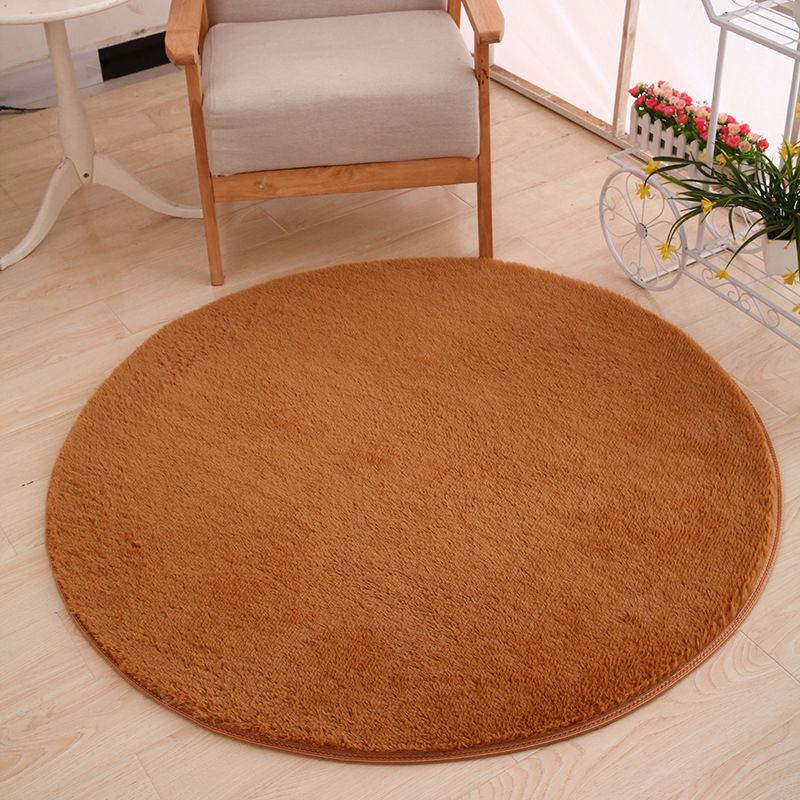 Multicolor Solid Color Rug Polypropylene Comfort Area Carpet Anti-Slip Backing Washable Easy Care Rug for Bedroom