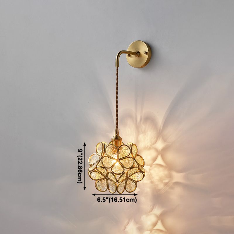 1 Light Unique Glass Wall Light Modern Style Wall Mount Light Fixture