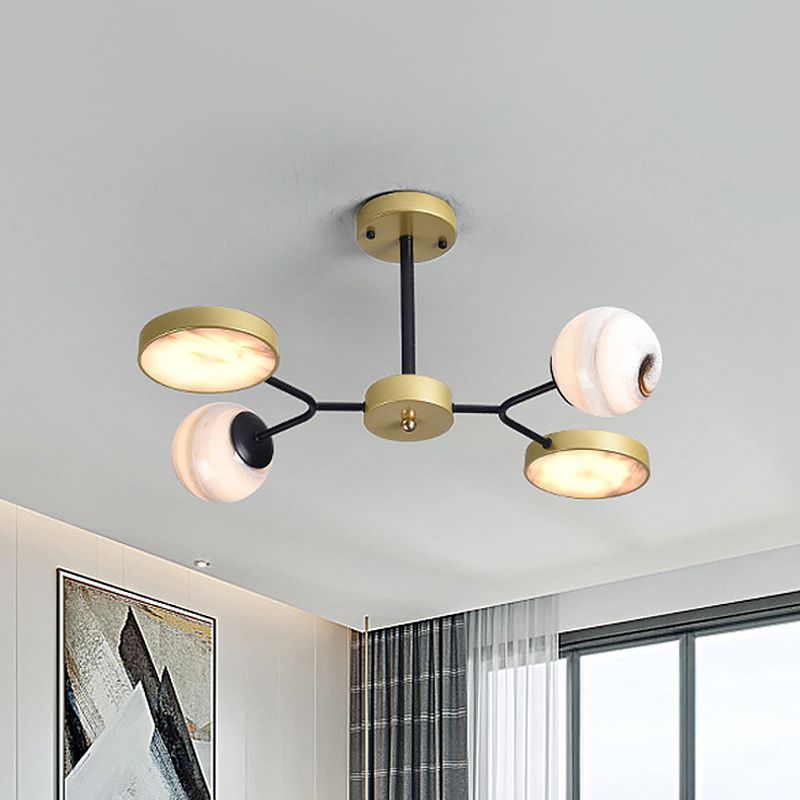 Sfera oro sfera lampadario soffitto nordico 4/6/8 luci lunare vetro a sospensione a sospensione a sospensione