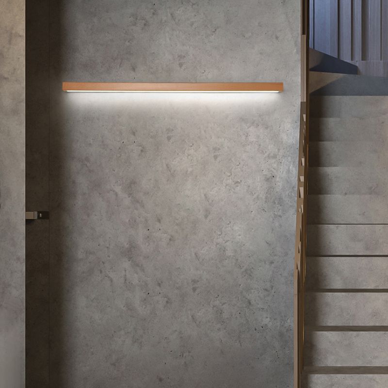 1 Light Linear Wall Sconce Lights Minimalist Wood Wall Mounted Lamp