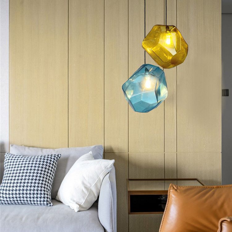 Verre en forme de pierre en option en option Lumière Lumière nordique Amélioration de l'éclairage de simplicité pour chambre à coucher