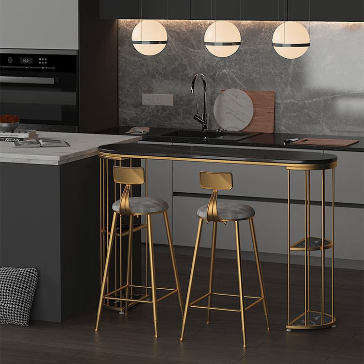 Contemporary Storage Counter Height Table Oval Double Pedestal Table Only