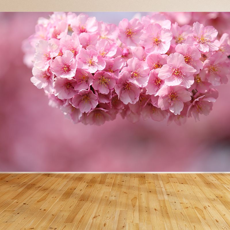 Contemporary Bouquet Mural Decal Pink Dining Room Wall Decor, Custom Size Available