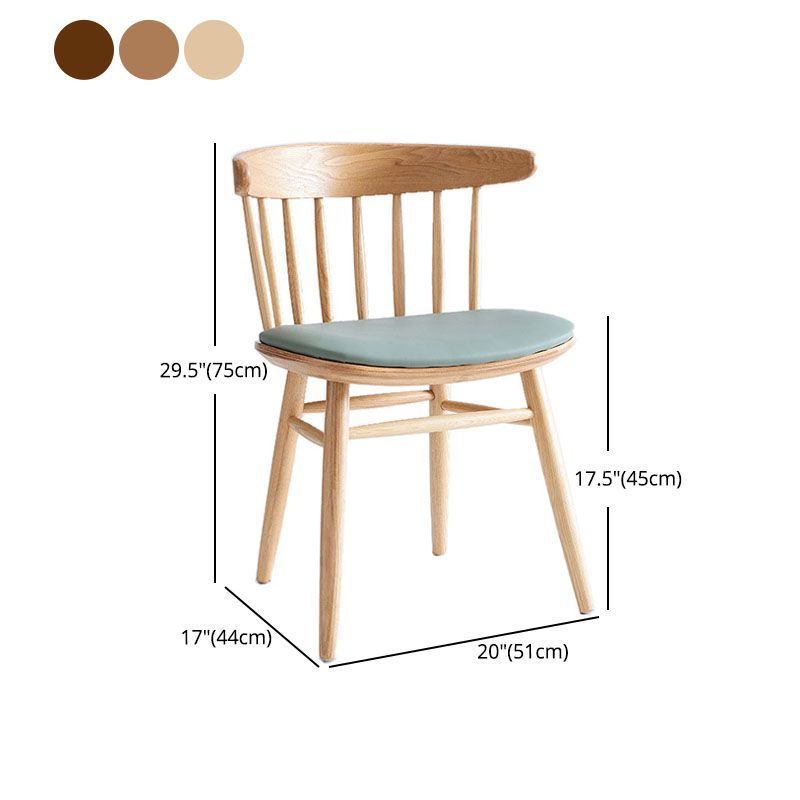 Traditional Windsor Back Chairs Dining Armless Chairs with Wooden Legs for Kitchen
