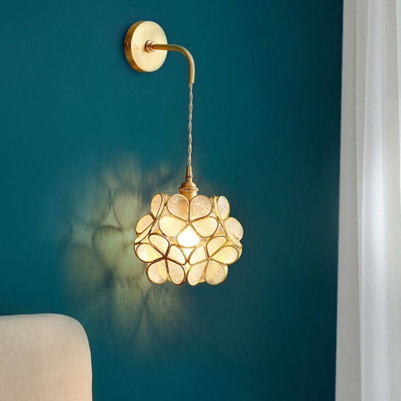 Post Modern 1 - Light Wall Sconce Solid Brass and Glass Wall Lighting Fixture in Gold