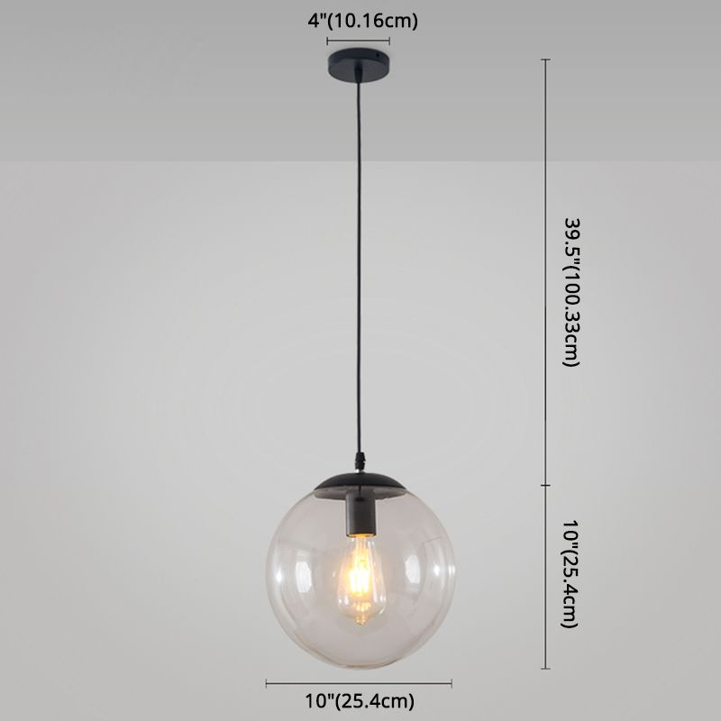 Minimaliste moderne à 1 lampe à la lumière Lumière Bubble Boule de verre transparent Lumière suspendue avec 39 "fil suspendu