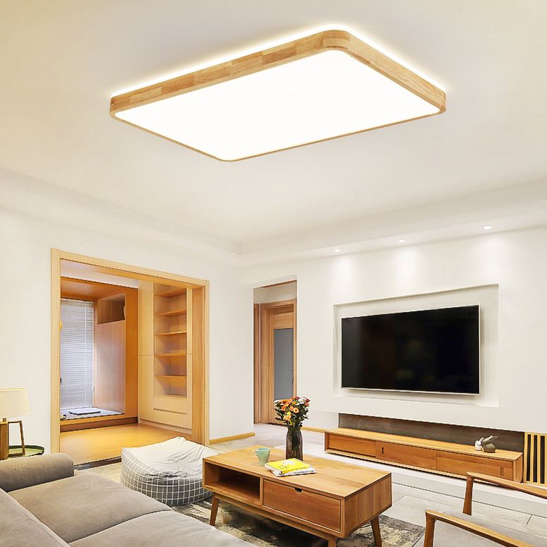 Geometrievorm LED-plafondlamp Modern hout 1-lichts inbouw voor slaapkamergang