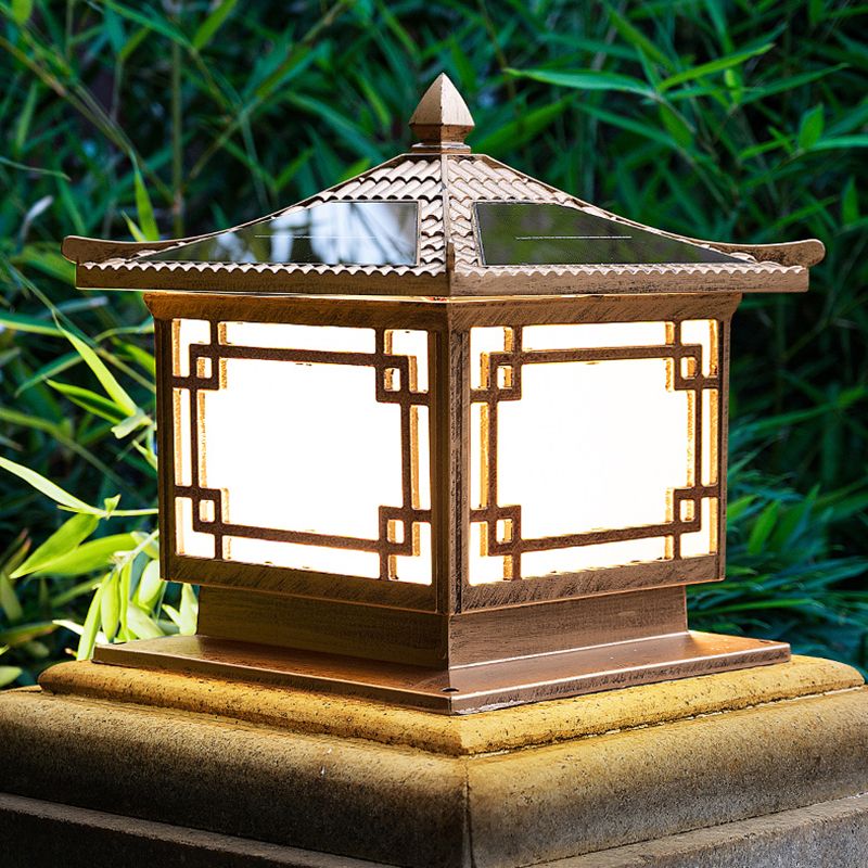 Modern Pillar Lamp Minimalist LED Solar Lighting Fixture for Garden