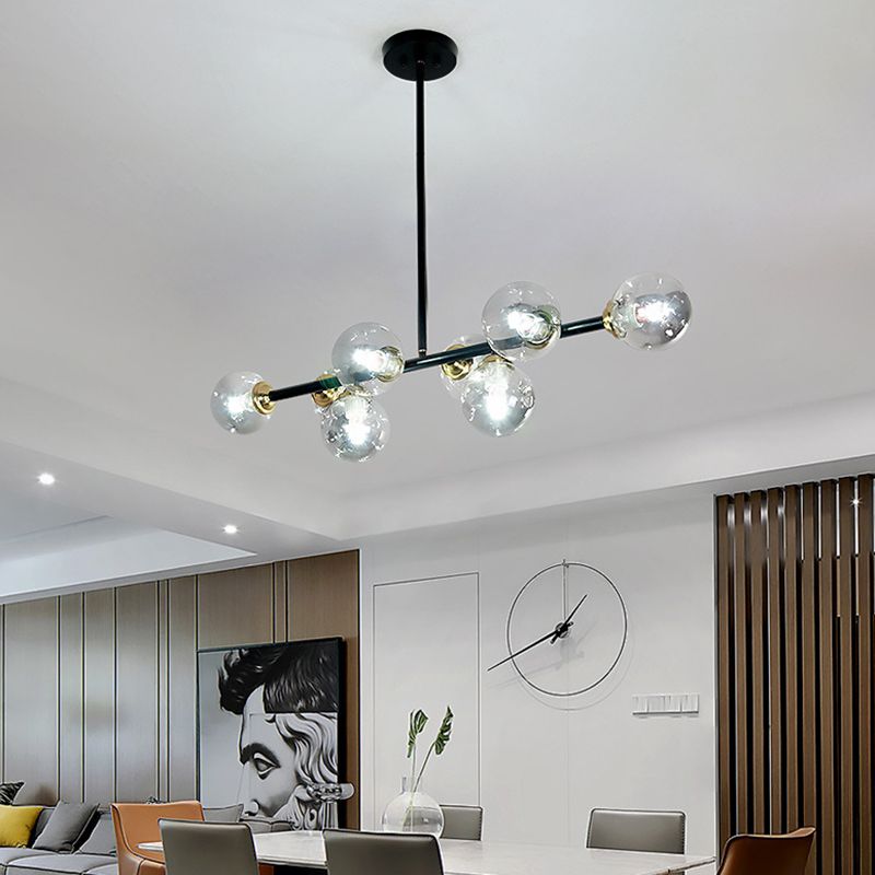 Shaded Dinning Room Chandelier Light Fixture Glass Simplicity Pendant Light Fixture