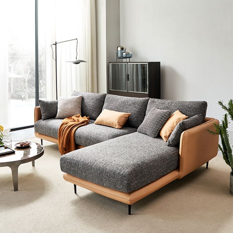 Modern Tuxedo Arm Removable Cushions Sofa with Pillows 35.43" for Living Room