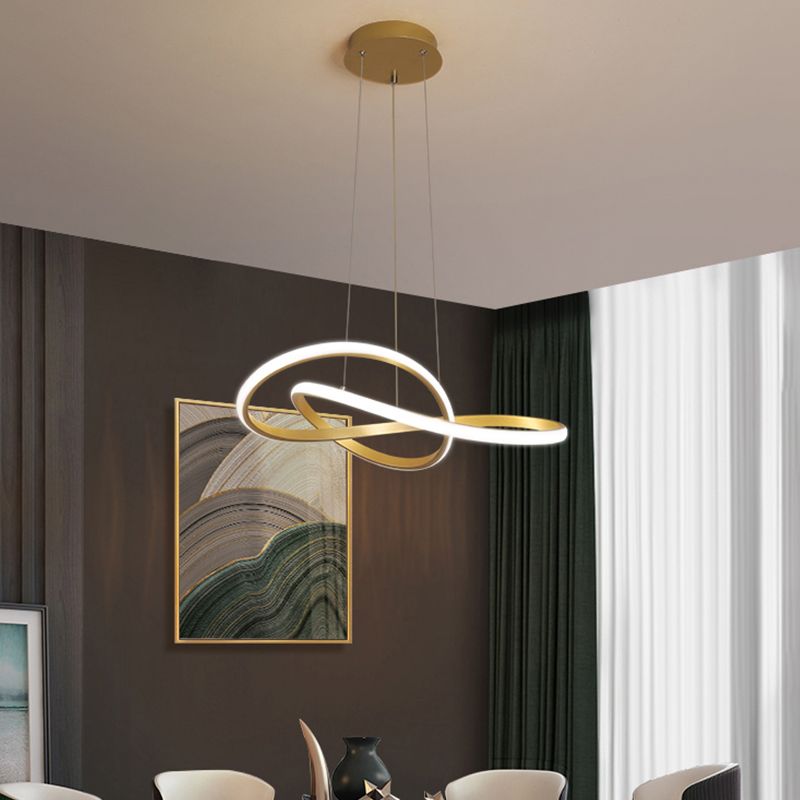 Twist Shade Metall Kronleuchter Licht moderne 1-helle Kronleuchterbeleuchtung in Gold