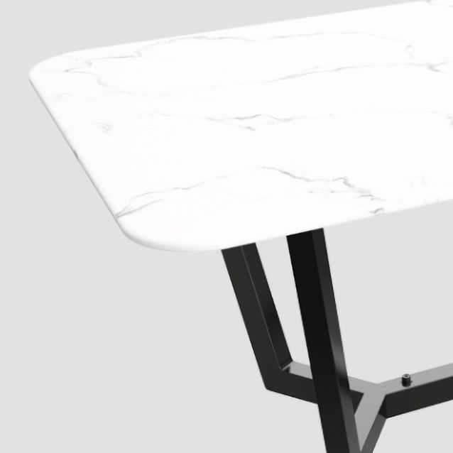 Sintered Stone Top Modern Table for Restaurant Oval Dining Table with Trestle Base