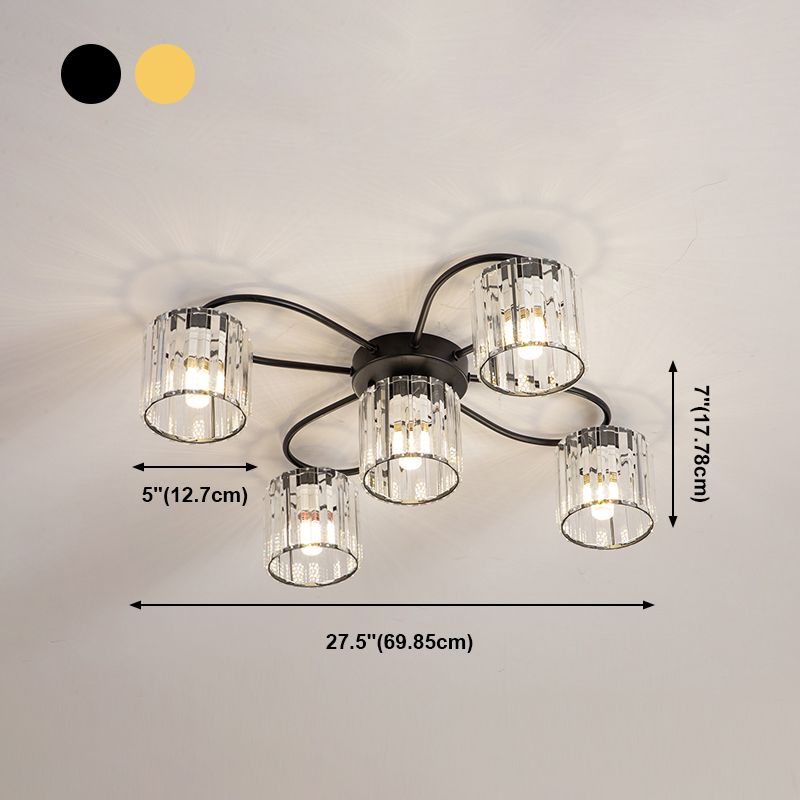 Contemporary Flush Light Fixture Glass Flush Mount Lights for Living Room