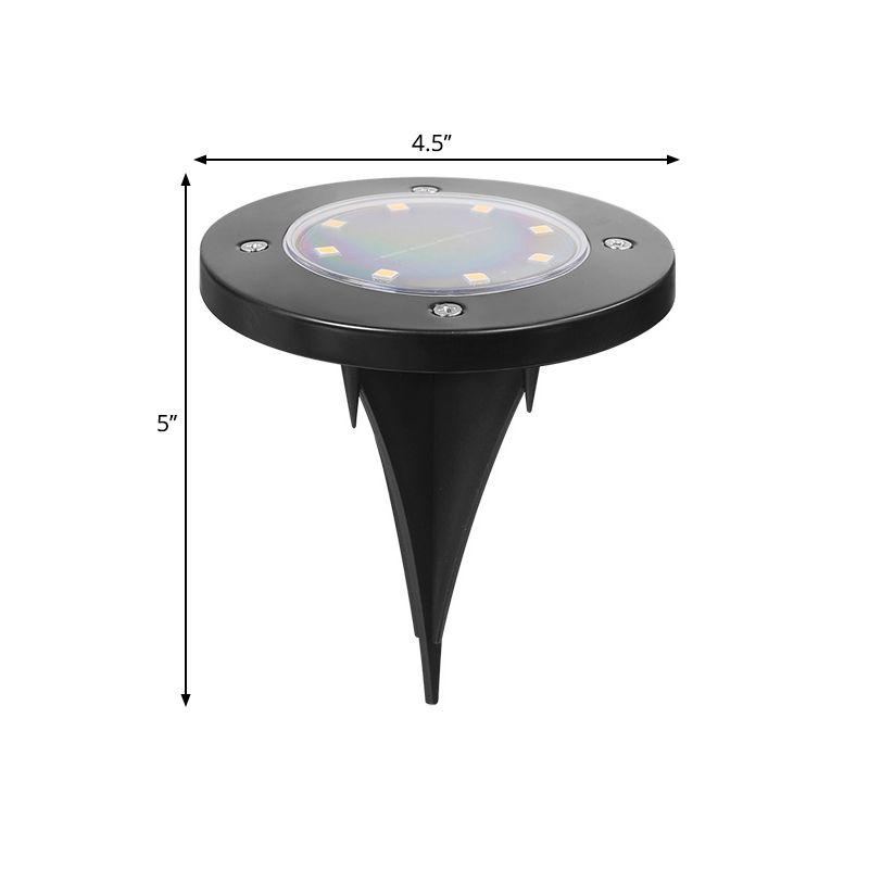 Circle Shape LED Lawn Light Simplicity Metal Black Solar Buried Lighting for Courtyard
