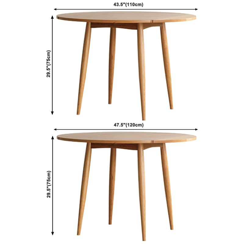 Mesa redonda de madera de cereza extensible 4 patas Mesa de comedor cuadrada en la naturaleza