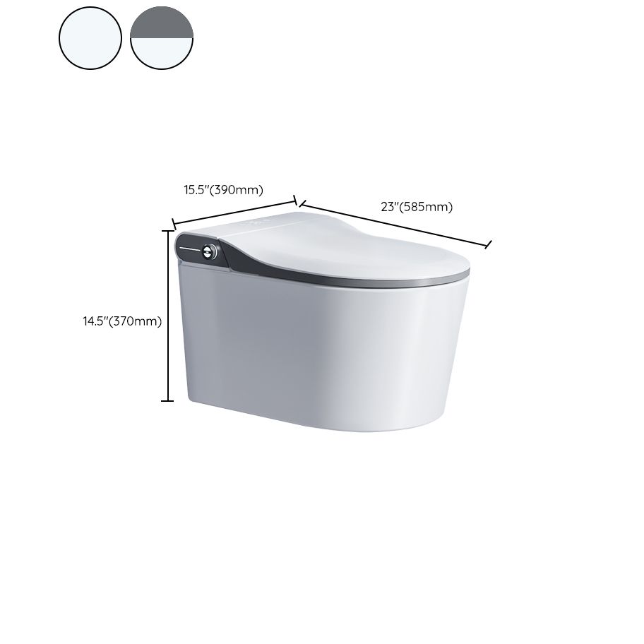 Contemporary Wall Mounted Bidet Elongated White Foot Sensor Heated Seat