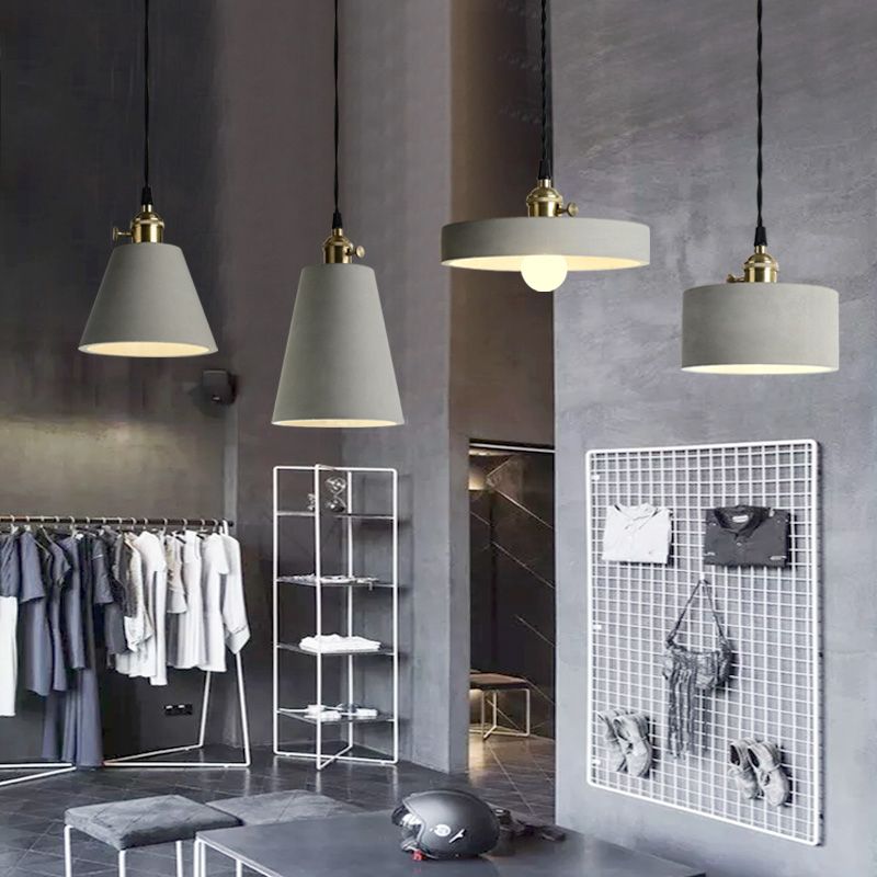 Créatif 1 Light Pendant Light Ciment suspendu luminaire pour le café