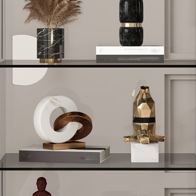 Modern Closed Back Vertical Bookshelf Acrylic Bookcase with Shelves