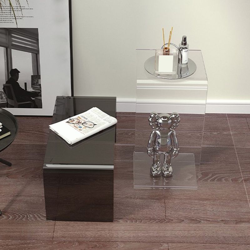 Contemporary Acrylic Side Table Square Sofa Side Accent Table