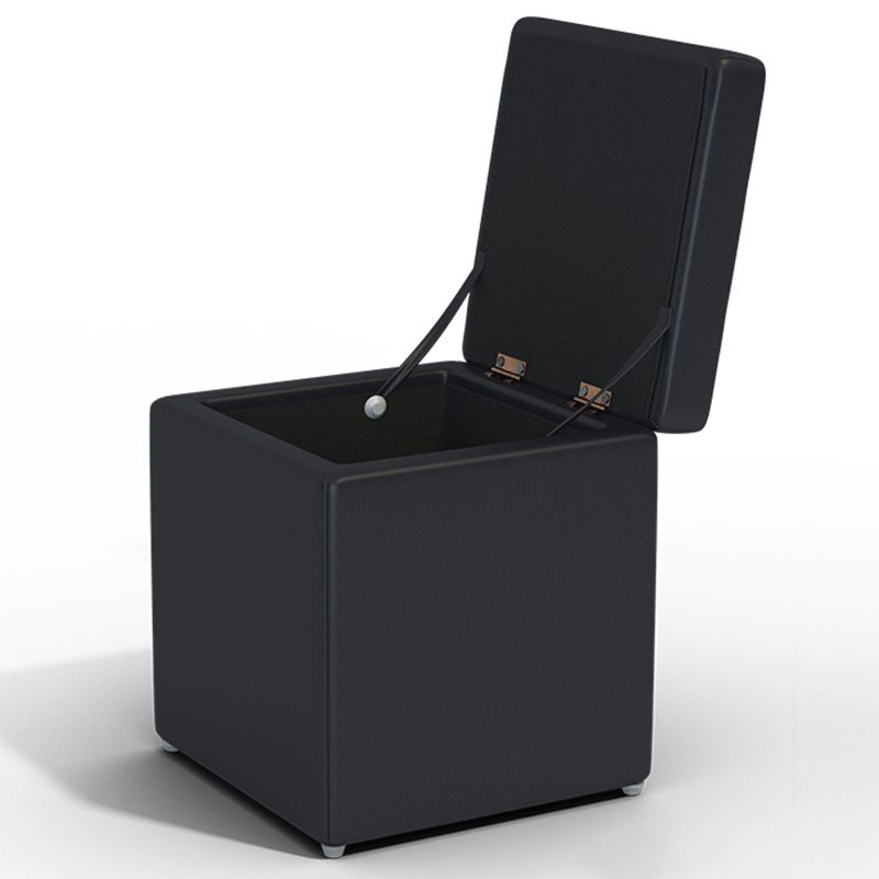 Tufted Mildew Resistant Ottoman Faux Leather Square Mid-Century Modern Cube Ottoman