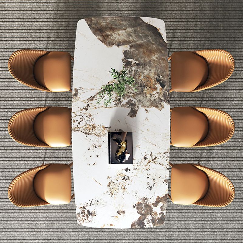 Luxurious Sintered Stone Top Dining Set Rectangle 1/2/5/7 Pieces Dining Area Table Set