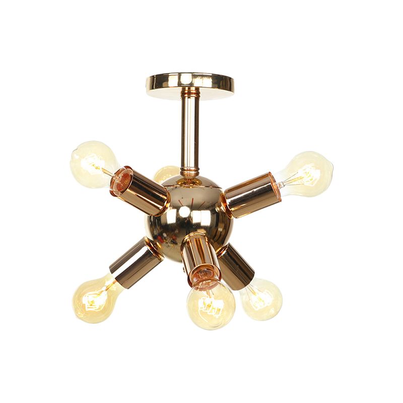 Chroom/gouden Sputnik semi-inbouw vintage ijzer 6/9/12 lichten restaurant verzonken plafondlamp armatuur
