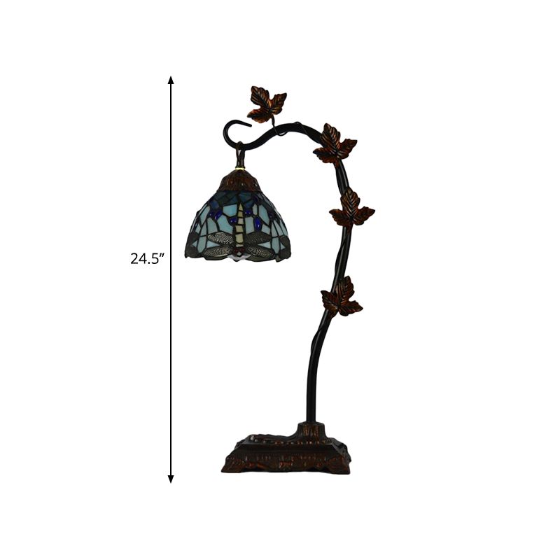 Rose / blanc / libellule table de chevegade méditerranéenne en vitrail simple tête de table marron avec bras de pont