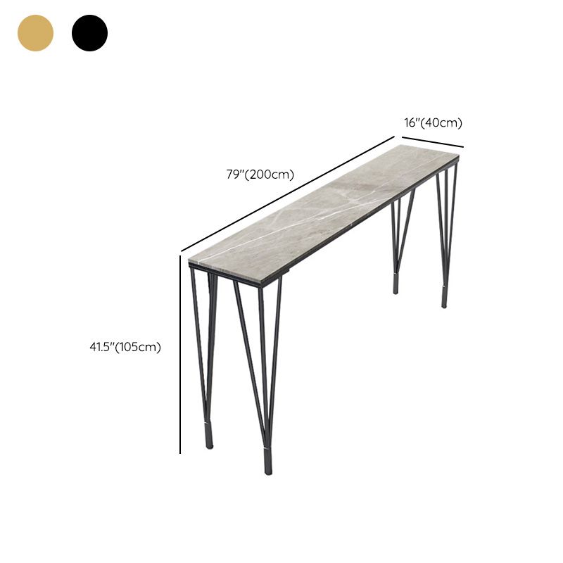 41.3-inch Marble Top Table Modern Style Bistro Pub Table with Four Legs
