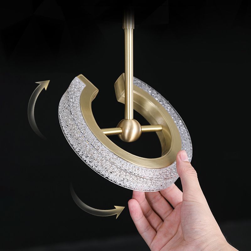 Lámparas de pared de oro contemporáneas Lámpara de montaje de pared acrílico de 1 luces para dormitorio