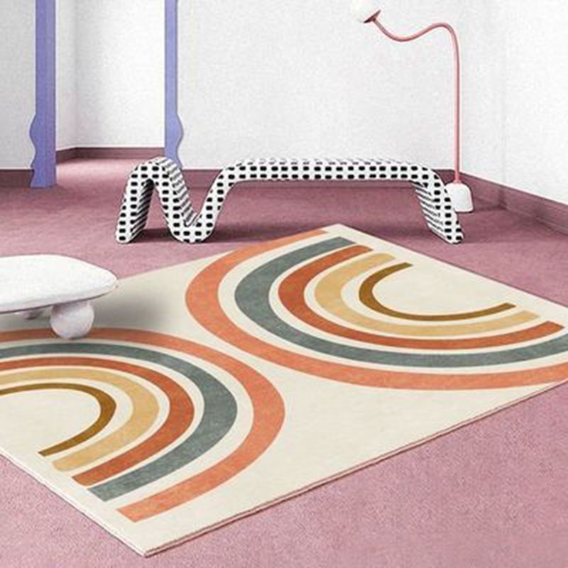 Modern Color Block Area Carpet Polyester Rug Stain Resistant Indoor Carpet for Living Room