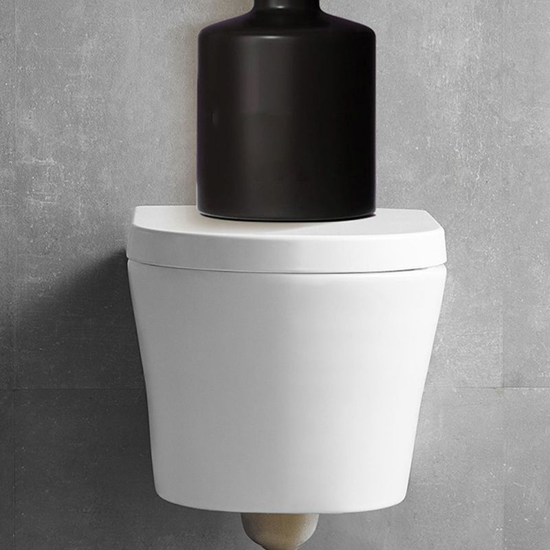 Cotton White Wall Hung Toilet Ceramic Elongated Smart Bidet with Heated Seat