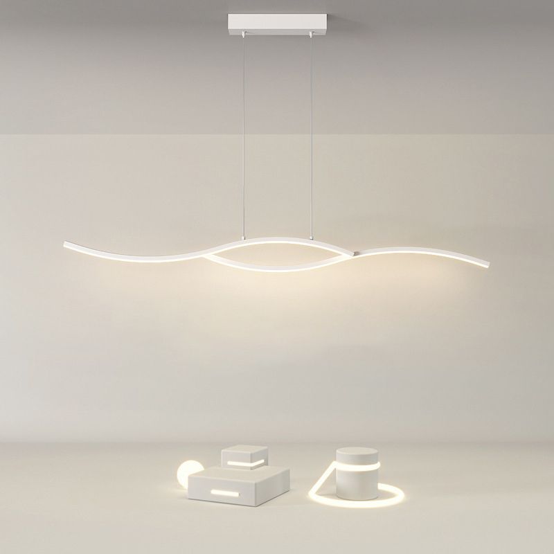2-Light Modern Island Lighting Black/White LED Ceiling Light for Bedroom