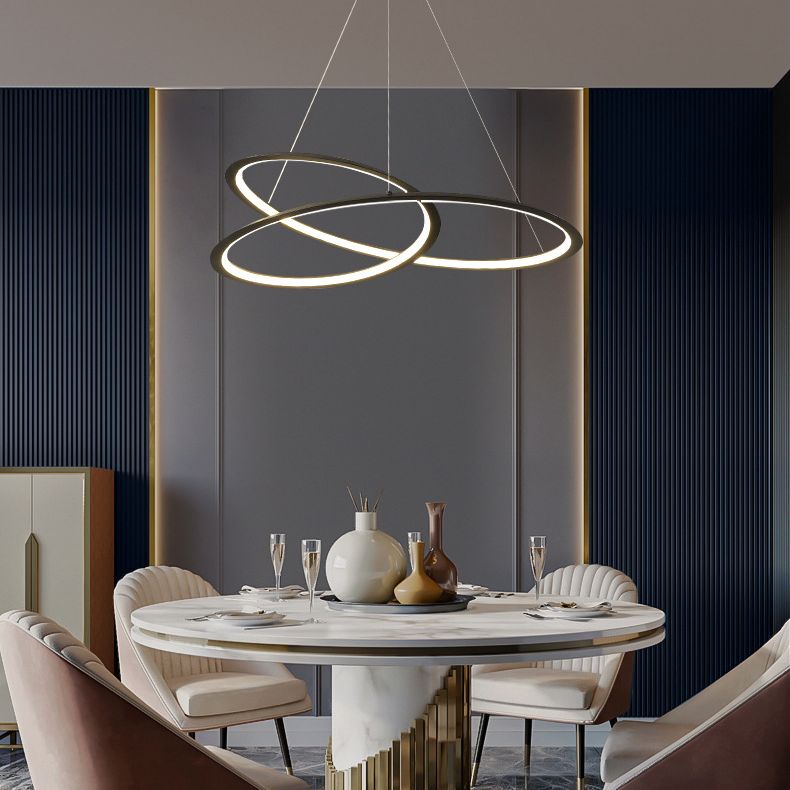 Modern LED Pendant Light Fixture Twisted Suspended Lighting Fixture with Acrylic Shade