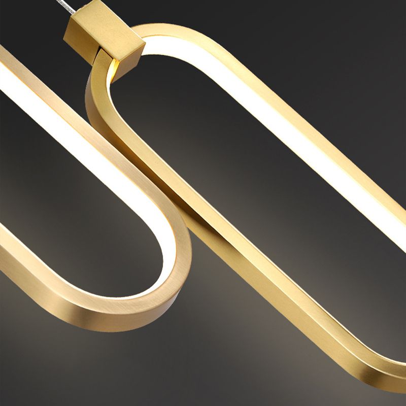 Modern Simplicity LED Pendant Light Aluminium Linear Hanging Lamp with Silicone Shade