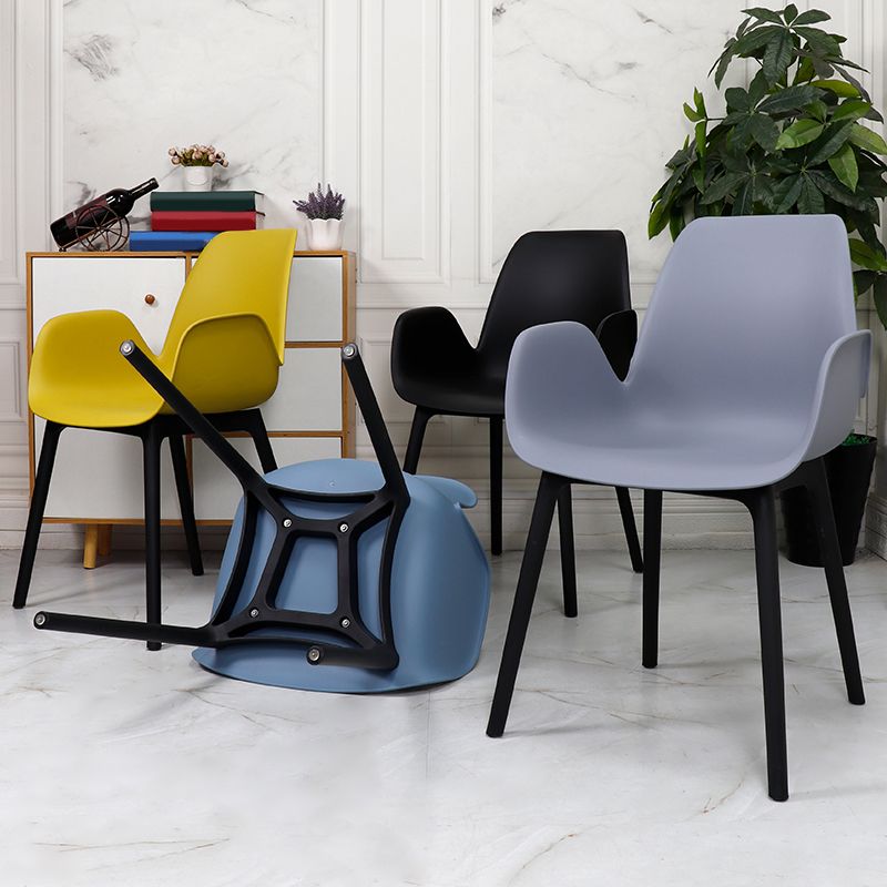 Plastic Dining Armchair Glam Style Dining Room Chair for Home