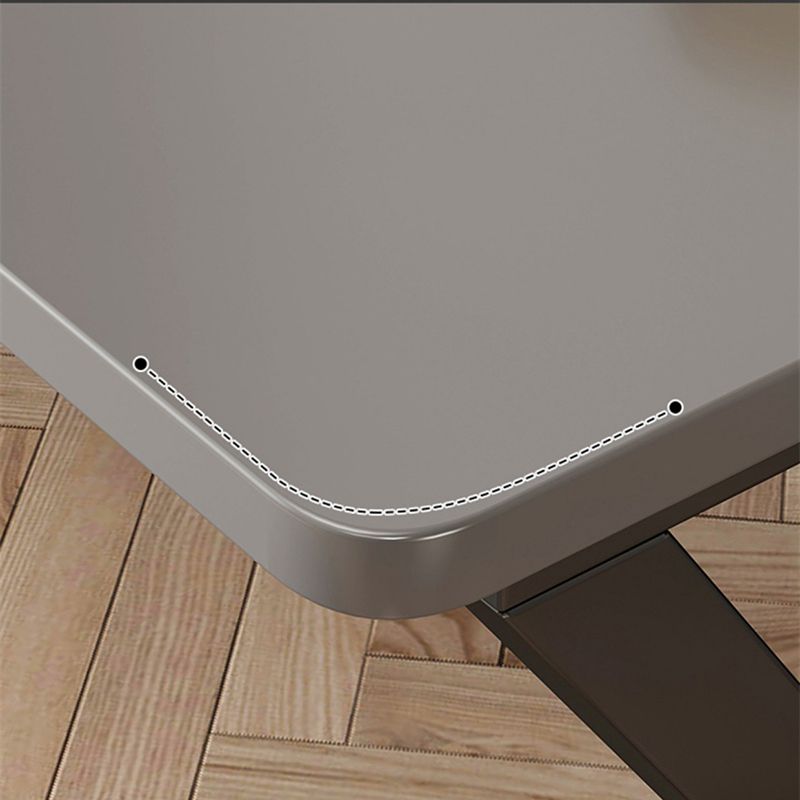 Steel and Artificial Wood Office Desk Rectangular Computer Desk with Cable Management