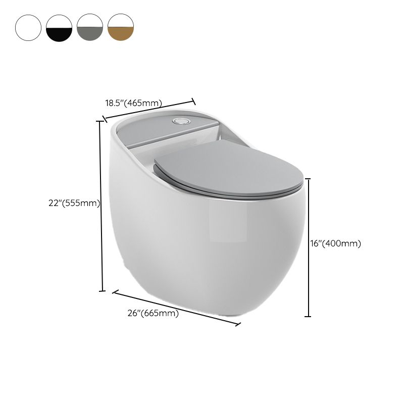 Contemporary Flush Toilet Floor Mounted Siphon Jet Porcelain Toilet