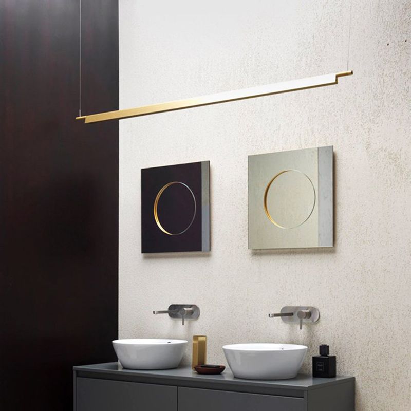 1 Light Linear Island Lights Contemporary Metal Island Lighting Fixture