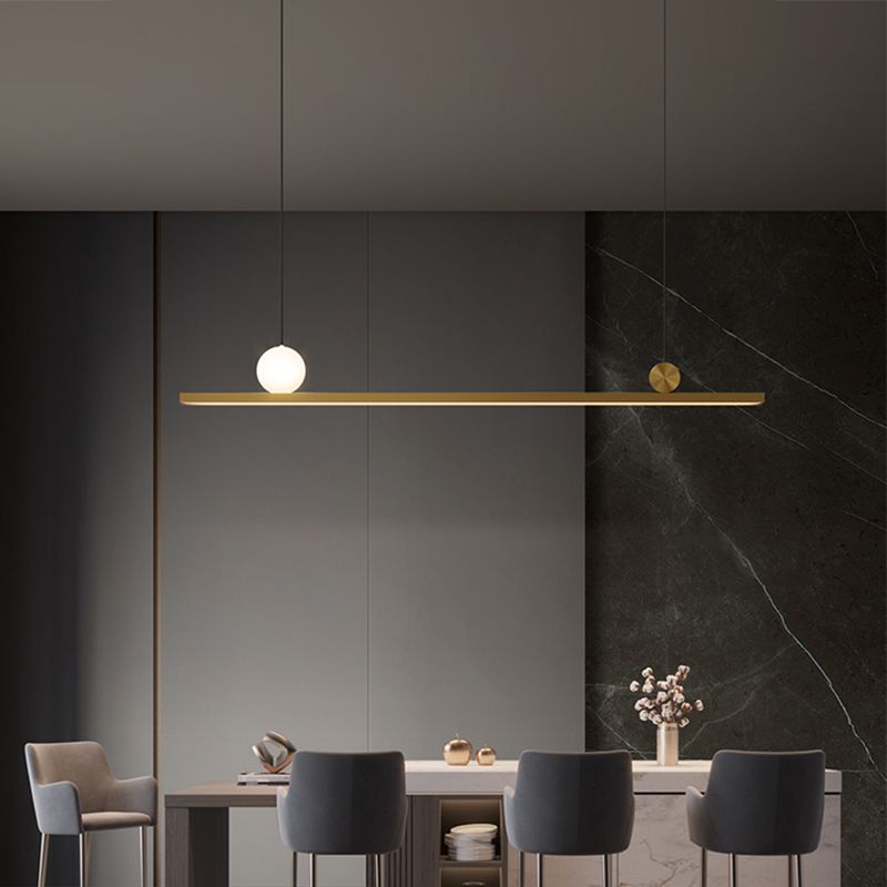 Modern 2-Light Kitchen Pendant Lights Linear Metal Island Light Fixtures