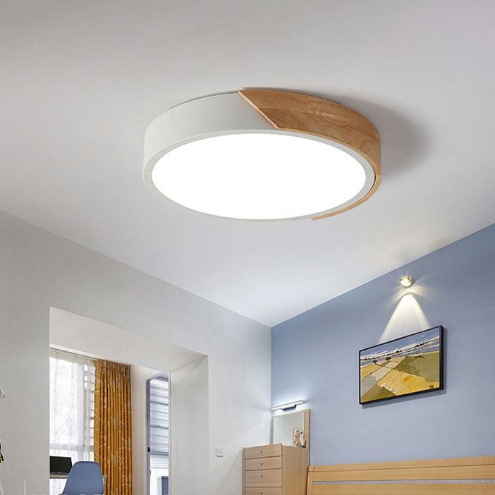 Modern LED Ceiling Light Nordic Creative Macaron Living Room Bedroom Dining Room Study Children's Room Wooden Lamps