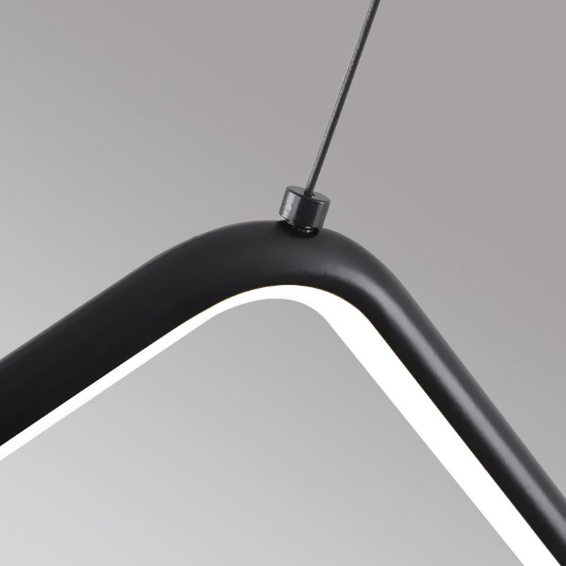 Linear Shape Chandelier Lighting Modern Style Metal 2 Lights Pendant Light in Gold/Black