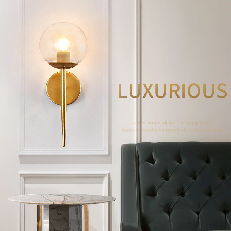 Retro Simple Industrial Style Sphere Wall Mount Lighting Glass Wall Mounted Lighting for Living Room