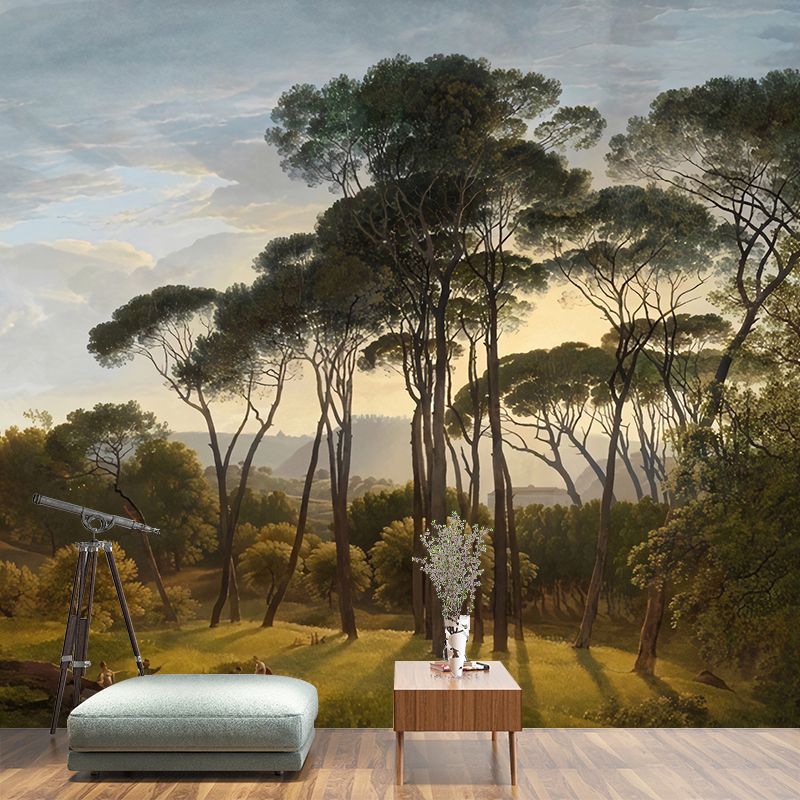 Green Forest Pattern Wallpaper Murals Waterproof Tropica Living Room Wall Covering