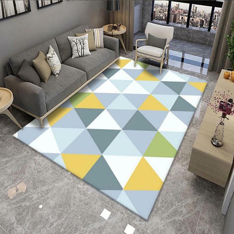 Navy eigentijds gebied Tapijten Polyester Lijn Tapijten Resistent Rug voor woonkamer