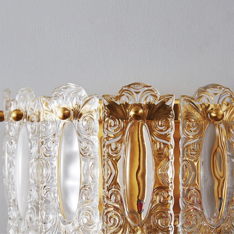 Multiple-Light Geometric Wall Light Fixture Modern Crystal Wall Sconce Light